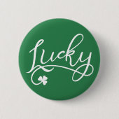 Lucky Shamrock St Patricks Day Ronde Button 5,7 Cm (Voorkant)