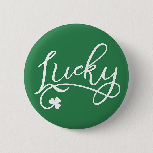 Lucky Shamrock St Patricks Day Ronde Button 5,7 Cm (Voorkant)