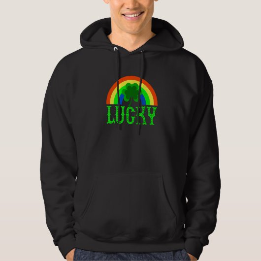 Lucky Shamrock St. Patrick's Day Saint Paddy's Rai Hoodie (Voorkant)