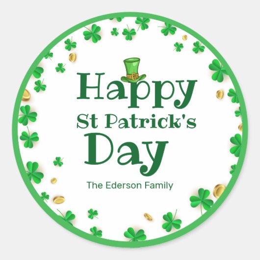 Lucky Shamrock St. Patrick's Day Stickers (Voorkant)
