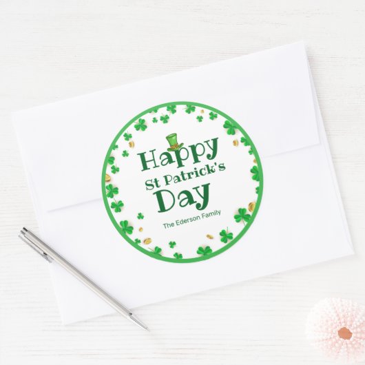 Lucky Shamrock St. Patrick's Day Stickers (Envelop)