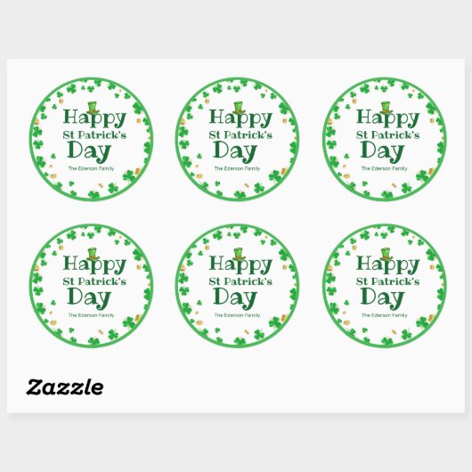 Lucky Shamrock St. Patrick's Day Stickers (Vel)