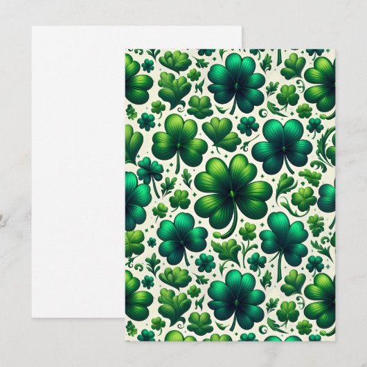 Lucky Shamrock St. Patrick's Day uitnodiging (Voorkant / Achterkant)