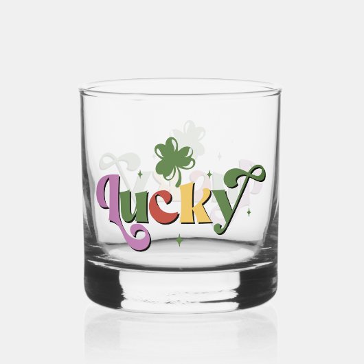 Lucky Shamrock St. Patrick's Day Whisky Glas (Voorkant)