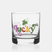 Lucky Shamrock St. Patrick's Day Whisky Glas (Achterkant)