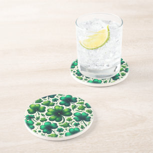 Lucky Shamrock St. Patrick's Day Zandsteen Onderze Onderzetter