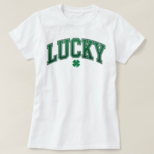 Lucky Shamrock Varsity | Retro St Patrick's Day T-shirt (Design voorkant)