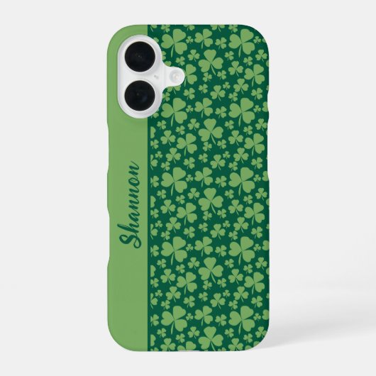 Lucky Shamrock Vibrant Green iPhone 16 Hoesje (Achterkant)