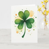 Lucky Shamrock Watercolor Kaart (Gele Bloem)