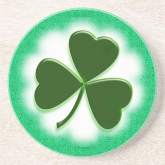 Lucky Shamrock Zandsteen Onderzetter (Voorkant)