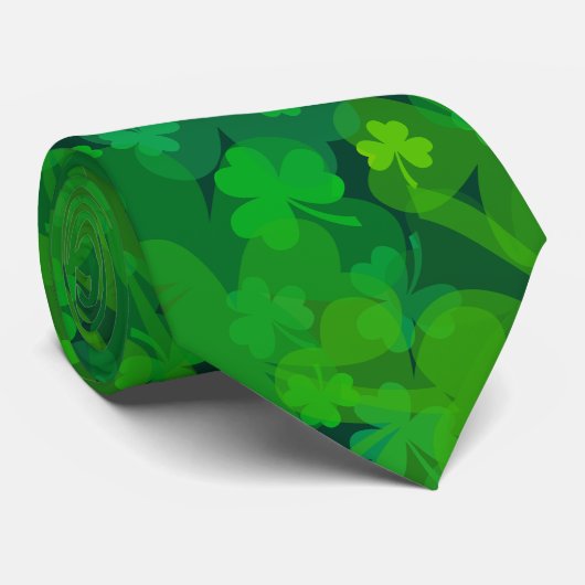 Lucky Shamrocks - Clovers over de hele linie Stropdas (Opgerold)