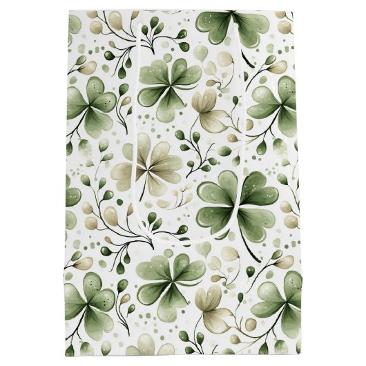 Lucky Shamrocks Clovers St. Patrick’s Day Medium Cadeauzakje (Achterkant)