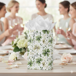 Lucky Shamrocks Clovers St. Patrick’s Day Medium Cadeauzakje