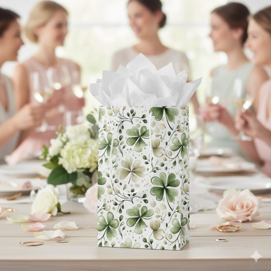 Lucky Shamrocks Clovers St. Patrick’s Day Medium Cadeauzakje