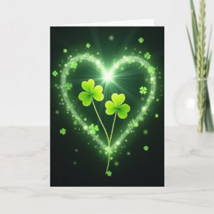 Lucky Shamrocks Glowing Card Kaart