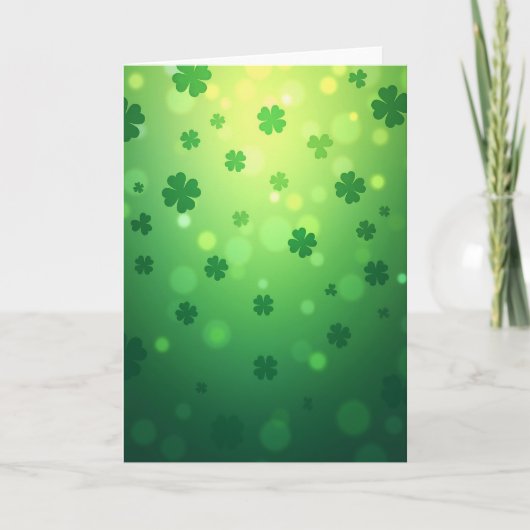 Lucky Shamrocks Green Scene Card Kaart (Voorkant)
