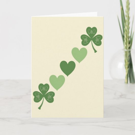 Lucky Shamrocks Hartjes Groene Kaart (Voorkant)