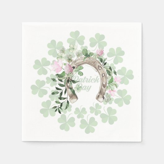 Lucky Shamrocks Paper Borden Servet (Voorkant)