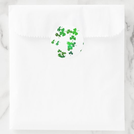Lucky Shamrocks Ronde Sticker (Tas)