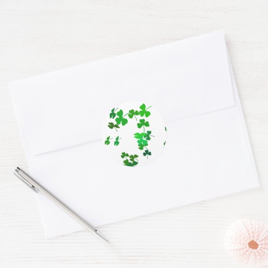 Lucky Shamrocks Ronde Sticker (Envelop)
