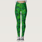Lucky Shamrocks Sparkle - Clovers over de hele lin Leggings (Voorkant)