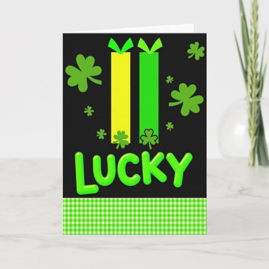 Lucky Shamrocks St Patricks Card Kaart (Voorkant)