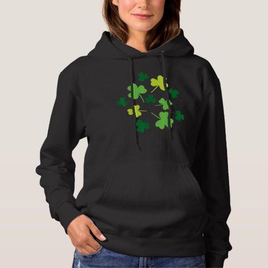 Lucky Shamrocks St. Patricks Day Hoodie (Voorkant)