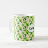 Lucky Shamrocks St. Patrick's Day Koffiemok (Voorkant links)