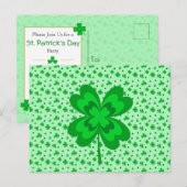 Lucky Shamrocks St. Patrick's Day Party Uitnodigen Uitnodiging Briefkaart (Voorkant / Achterkant)