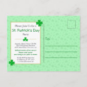Lucky Shamrocks St. Patrick's Day Party Uitnodigen Uitnodiging Briefkaart (Achterkant)