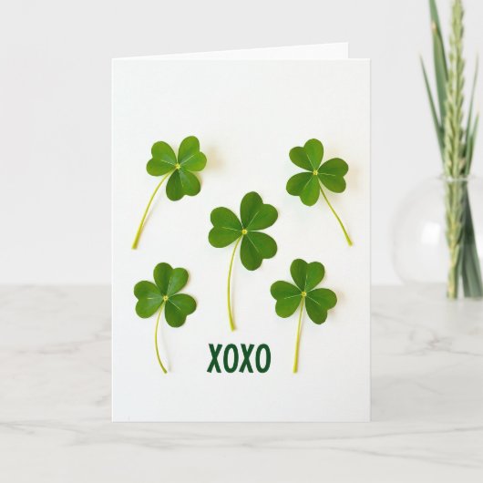 Lucky Shamrocks Xoxo Kaart (Voorkant)