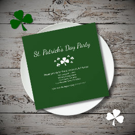 Lucky ShamrocksSt. Patrick's Day Party Green Kaart