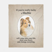 Lucky Sheltie Fleece Deken (Voorkant)