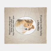 Lucky Sheltie Fleece Deken (Voorkant (Horizontaal))