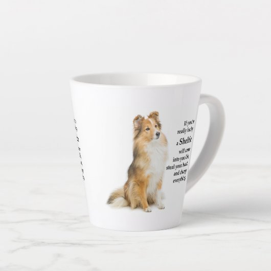 Lucky Sheltie Latte Mok (Rechterhoek)