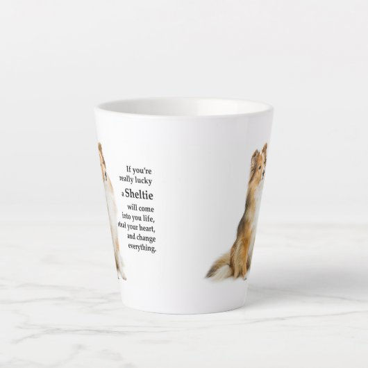 Lucky Sheltie Latte Mok (Voorkant)