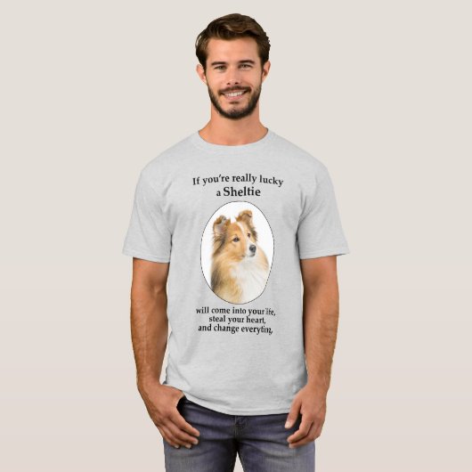 Lucky Sheltie T-shirt (Voorkant volledig)