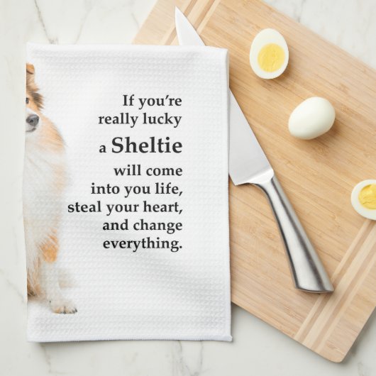 Lucky Sheltie Theedoek (Quarter Fold)