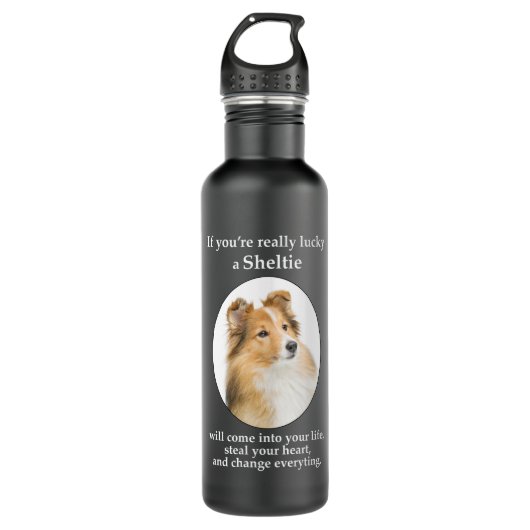 Lucky Sheltie Waterfles (Voorkant)