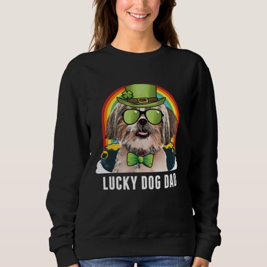 Lucky Shih Tzu Dog Dad St Patricks Day Trui (Voorkant)