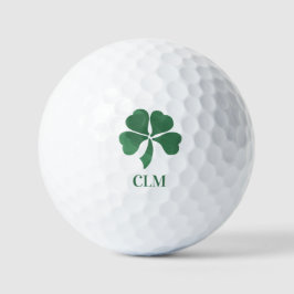 Lucky Shot Monogrammed Ierse Vier Blad Klavers Golfballen