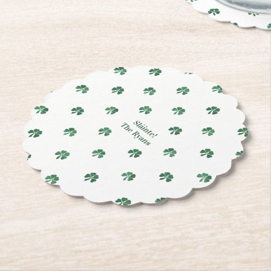 Lucky Shot Painterly Clover Saint Patrick's Day Kartonnen Onderzetters (Gekanteld)
