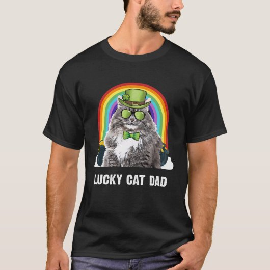 Lucky Siberian Cat Dad St Patricks Day T-shirt (Voorkant)