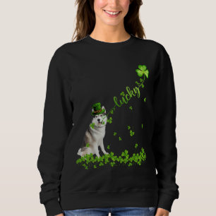 Lucky Siberische Husky Hond Grappige Shamrock St P Trui