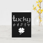 LUCKY Sign Language Deaf Awareness St Patricks Day Kaart (Gele Bloem)
