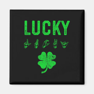 LUCKY Sign Language Deaf Awareness St Patricks Day Magneet