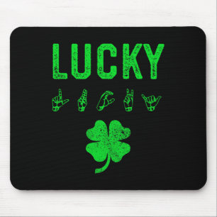 LUCKY Sign Language Deaf Awareness St Patricks Day Muismat