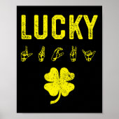 Lucky Sign Language Deaf Awareness St Patricks Day Poster (Voorkant)
