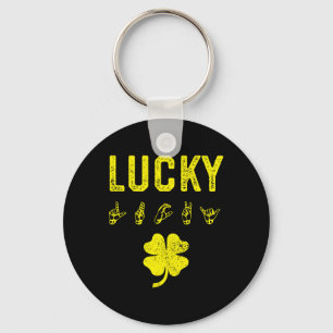 LUCKY Sign Language Deaf Awareness St Patricks Day Sleutelhanger