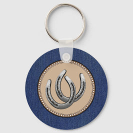 Lucky Silver Hoefijzers Westerne stijl Sleutelhanger